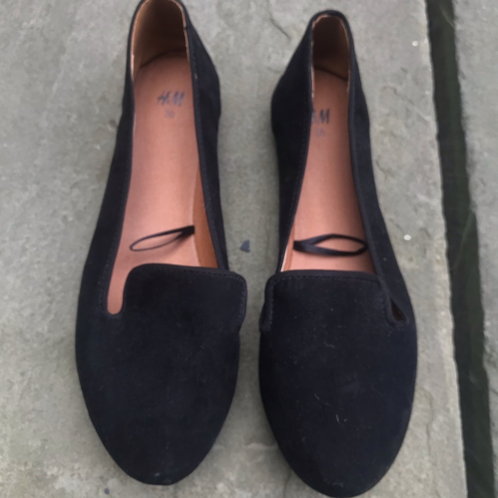 Black suede H&M flats